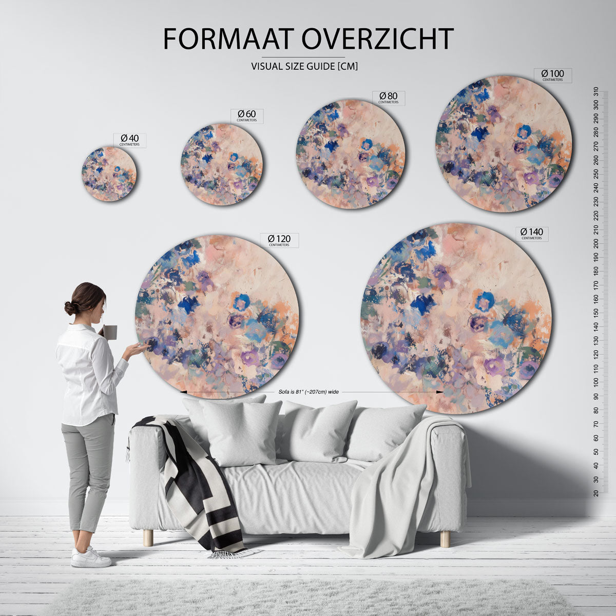 Bloemmotief Muurcirkel