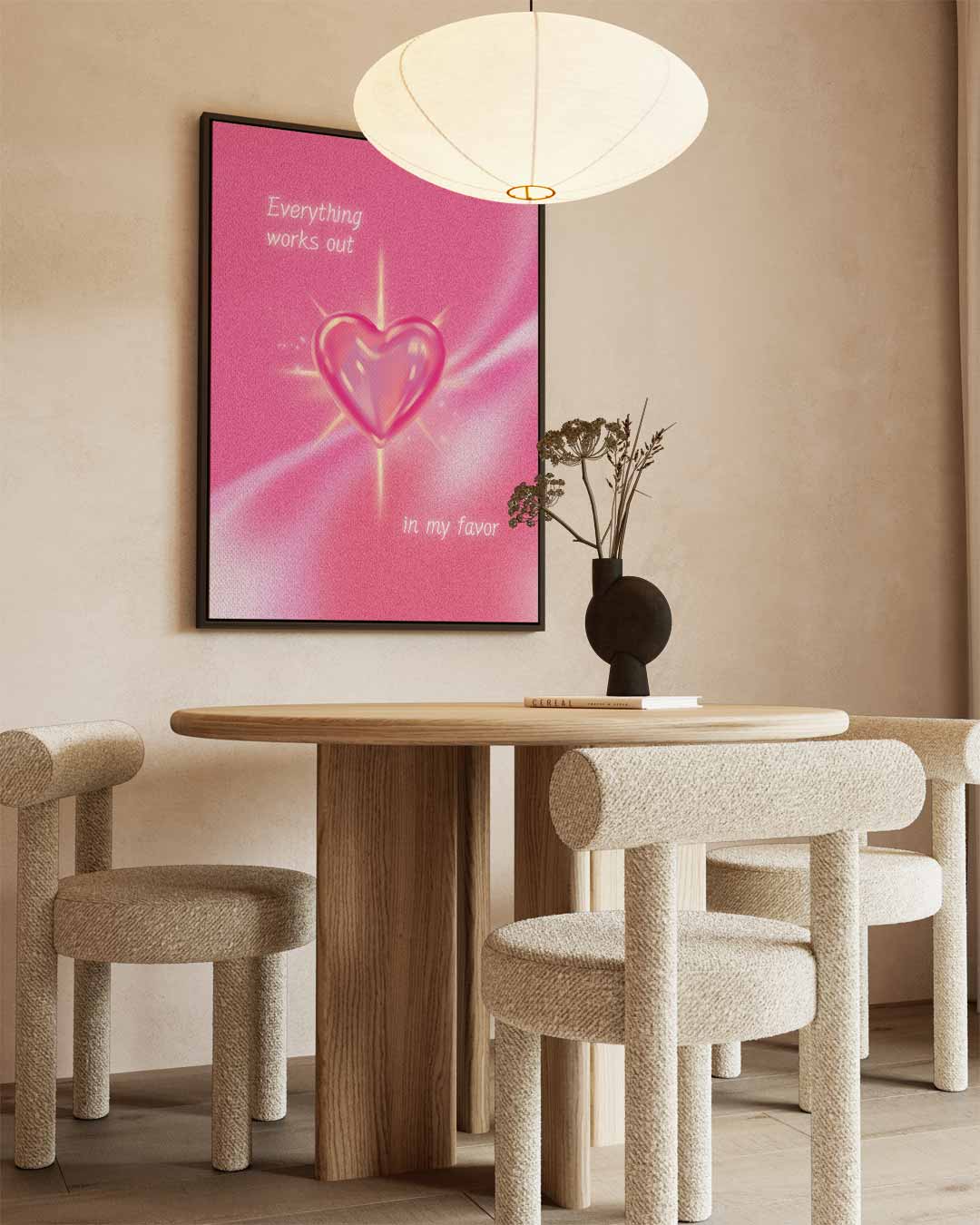 Roze Hart Inspiratie Afbeelding Kunstwerk-canvas-dibond-plexiglas-wanddecoratie-WallArtistic