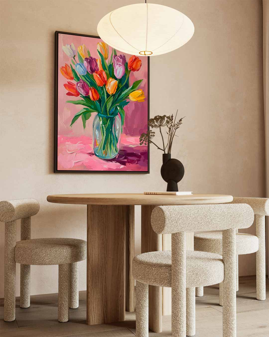 Kleurrijk Tulpenboeket Kunstwerk-canvas-dibond-plexiglas-wanddecoratie-WallArtistic