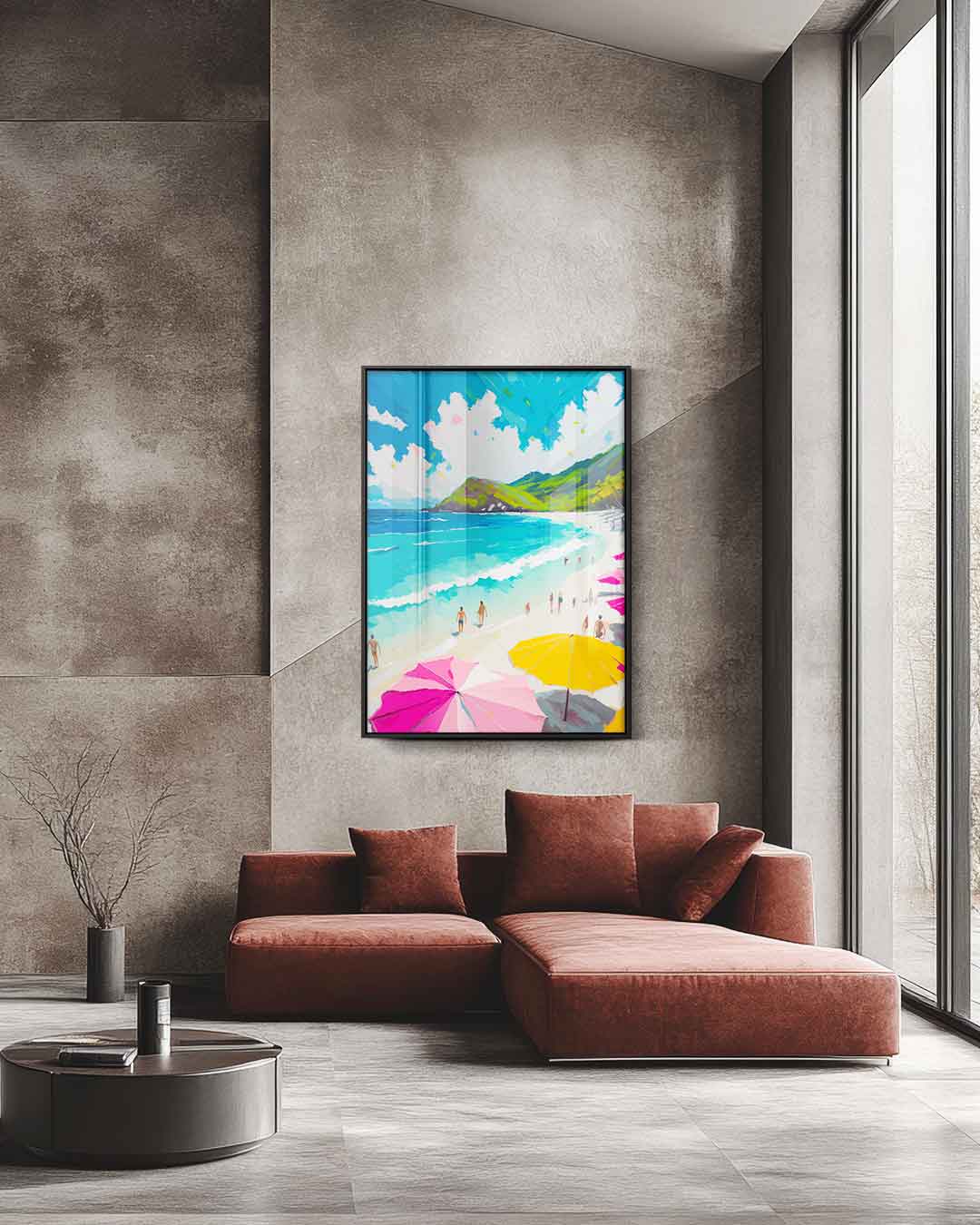 Zonnige Stranddag Kunstwerk-canvas-dibond-plexiglas-wanddecoratie-WallArtistic