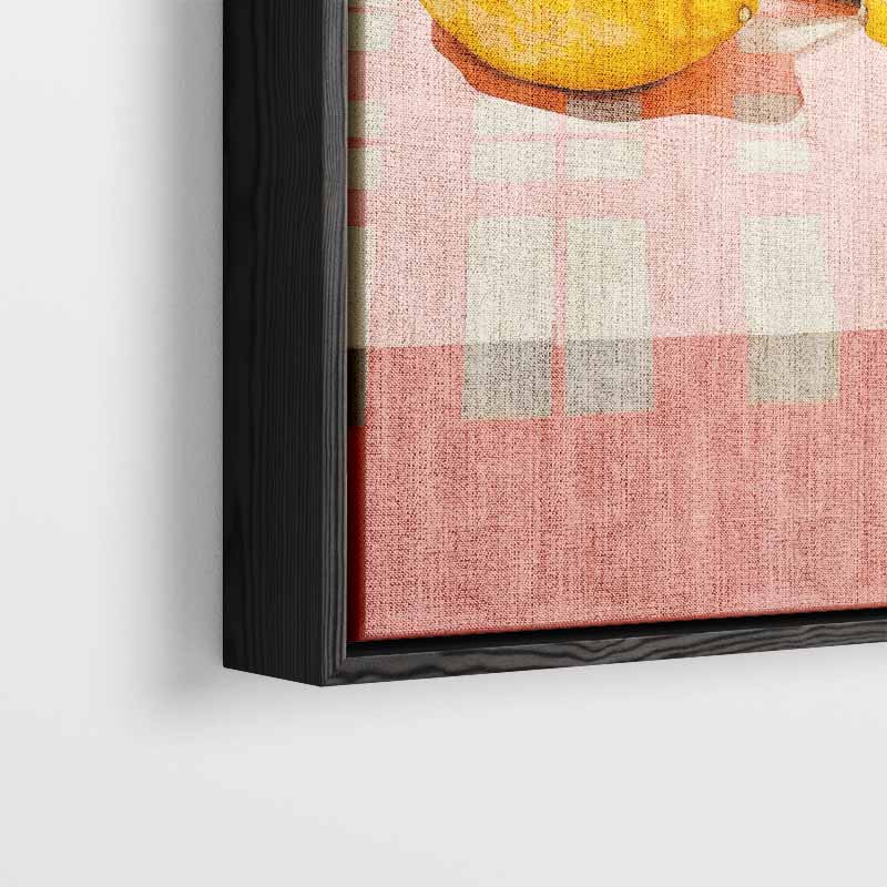 Sprankelende Citroenen op Roze Kunstwerk-canvas-dibond-plexiglas-wanddecoratie-WallArtistic