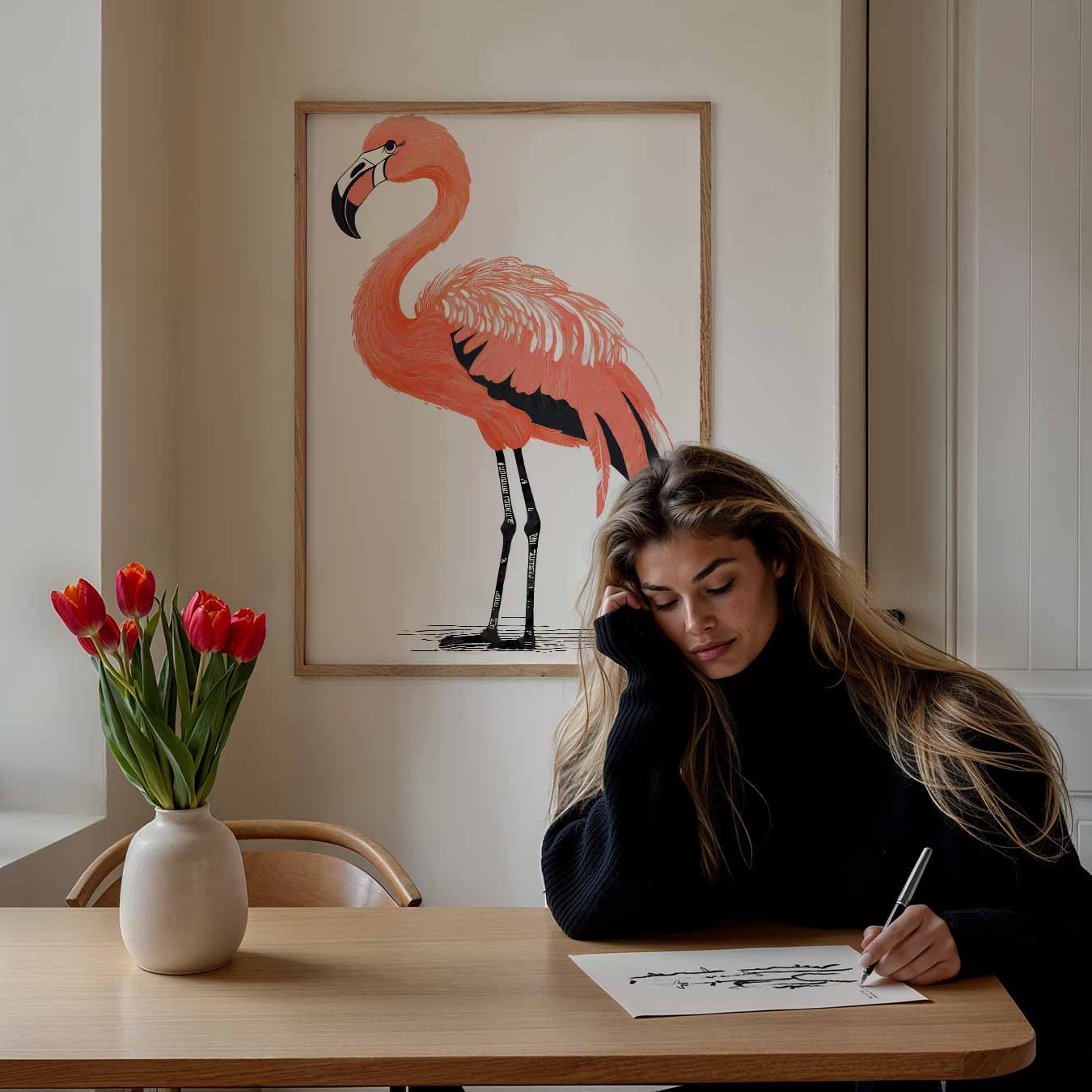 Stijlvolle Flamingo Poster-WallArtistic
