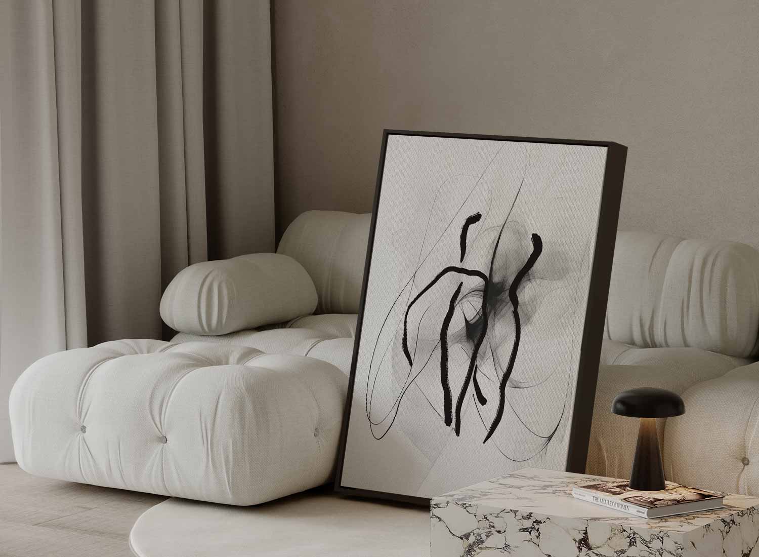 Dansende Lijnen in Mist Kunstwerk-canvas-dibond-plexiglas-wanddecoratie-WallArtistic
