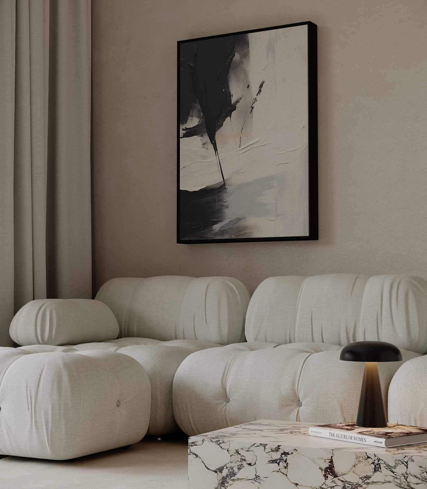 Contrasten in Abstractie Kunstwerk-canvas-dibond-plexiglas-wanddecoratie-WallArtistic