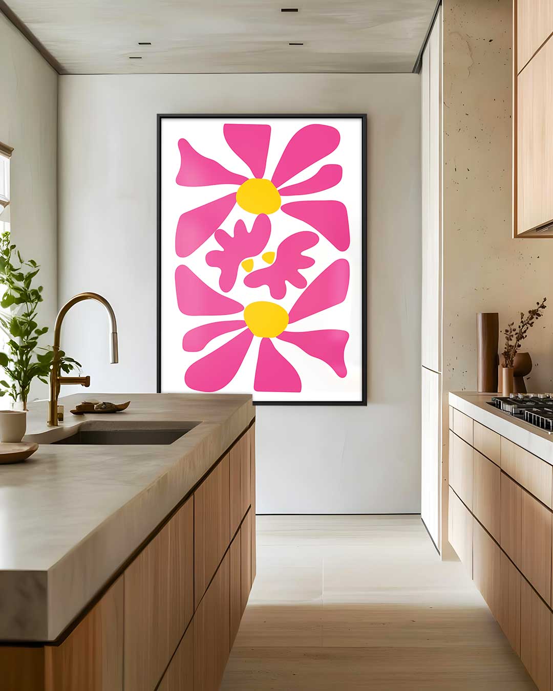 Vrolijke Bloemexplosie Kunstwerk-canvas-dibond-plexiglas-wanddecoratie-WallArtistic