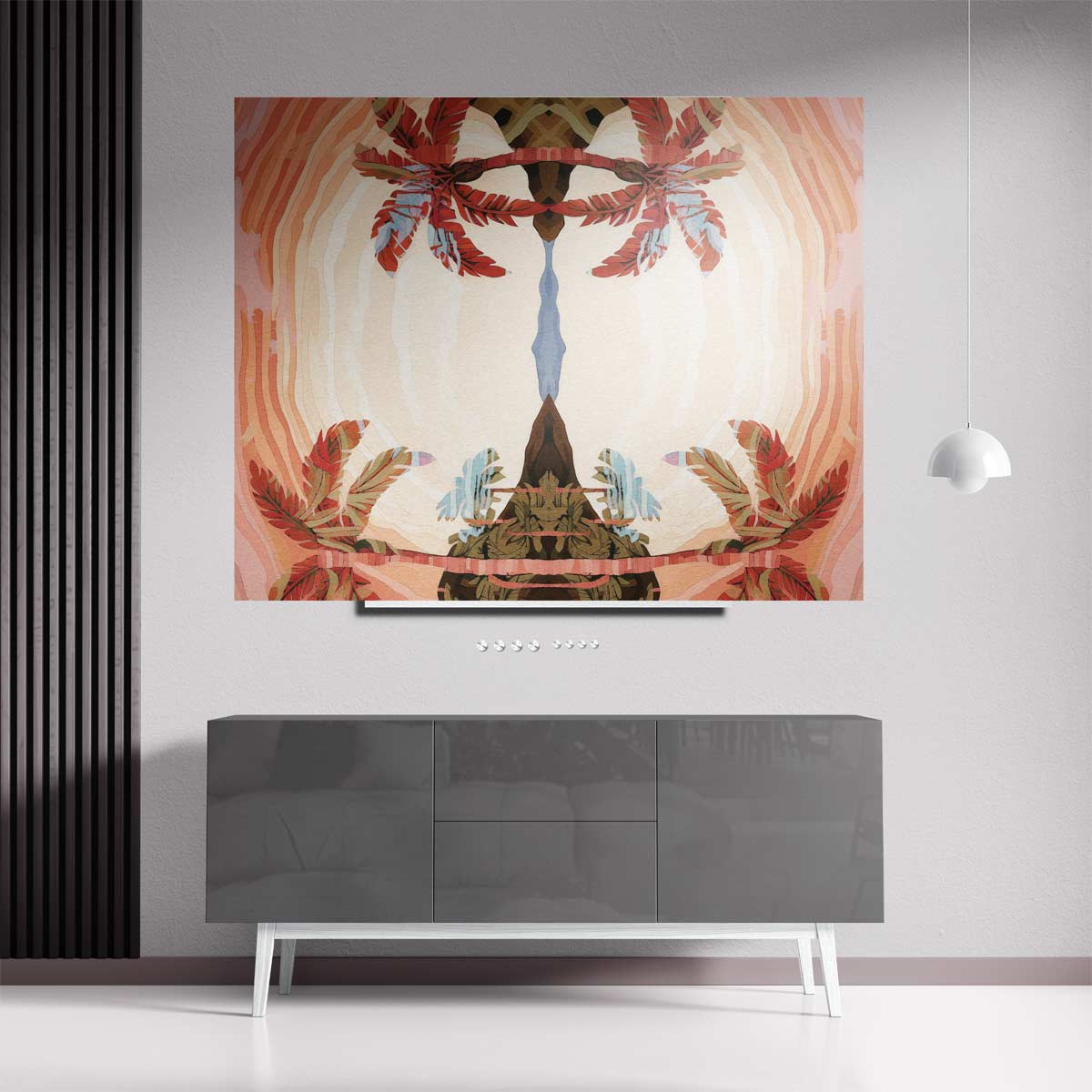 Tropische Oase Illusie Kunstwerk-canvas-dibond-plexiglas-wanddecoratie-WallArtistic