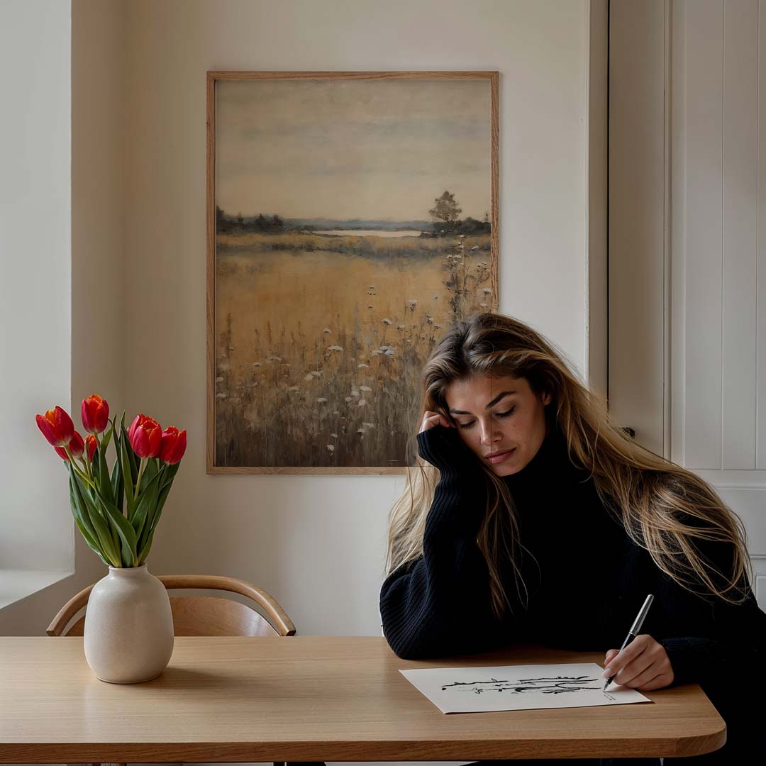 Sereen Landschap in de Herfst Poster-WallArtistic