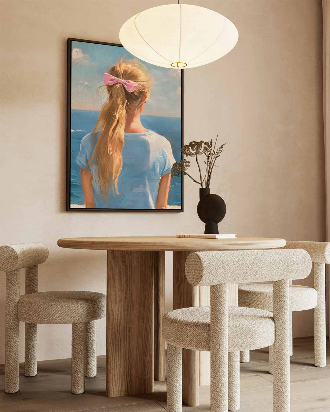 Meisje aan Zee Kunstwerk-canvas-dibond-plexiglas-wanddecoratie-WallArtistic