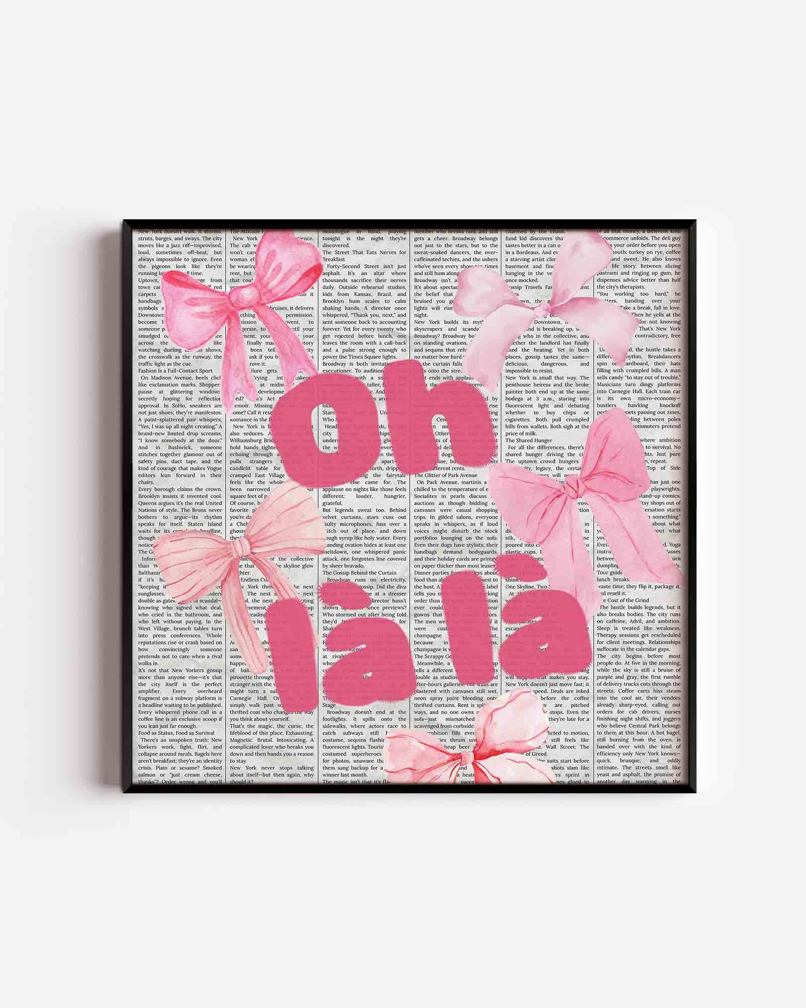 Oh la la roze strikjes Poster