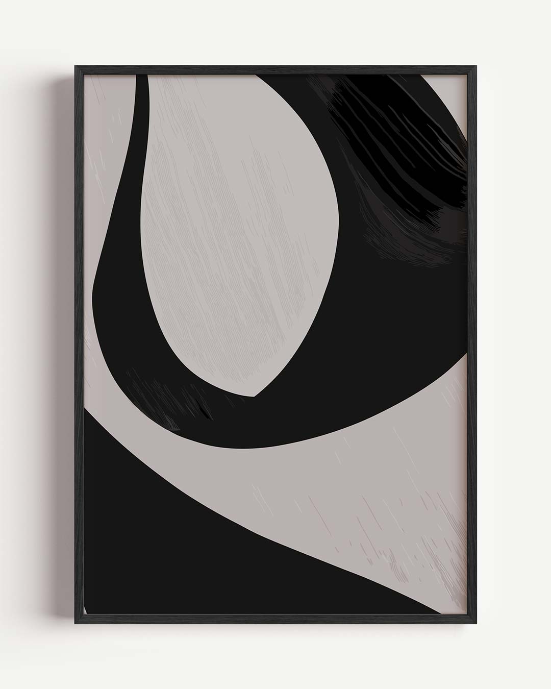 Abstracte Grijs-Zwarte Harmonie Poster-WallArtistic