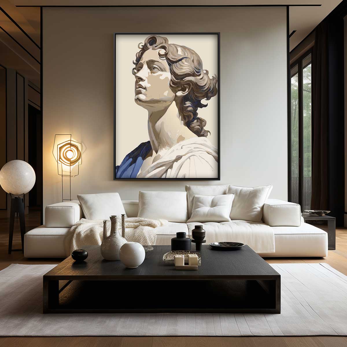 Klassieke Sculptuur Portret Kunstwerk-canvas-dibond-plexiglas-wanddecoratie-WallArtistic