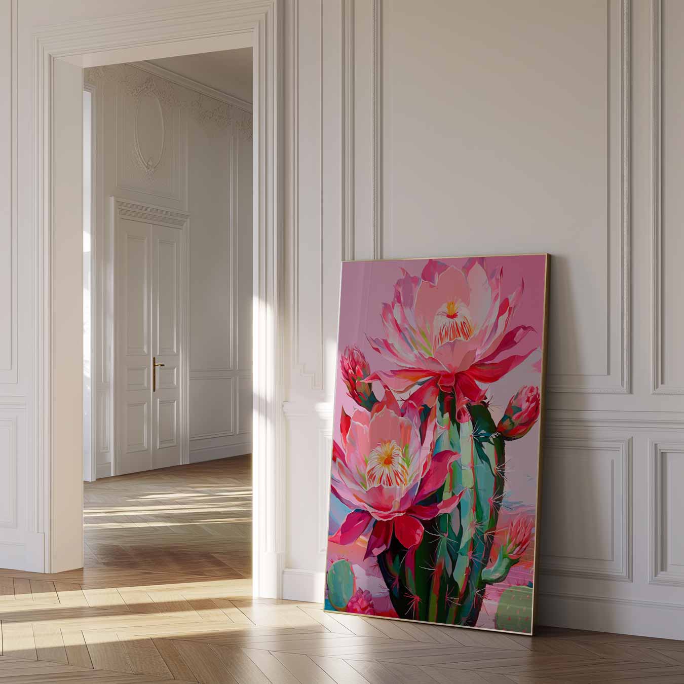 Kleurrijke Cactus Bloemenpracht Poster-WallArtistic