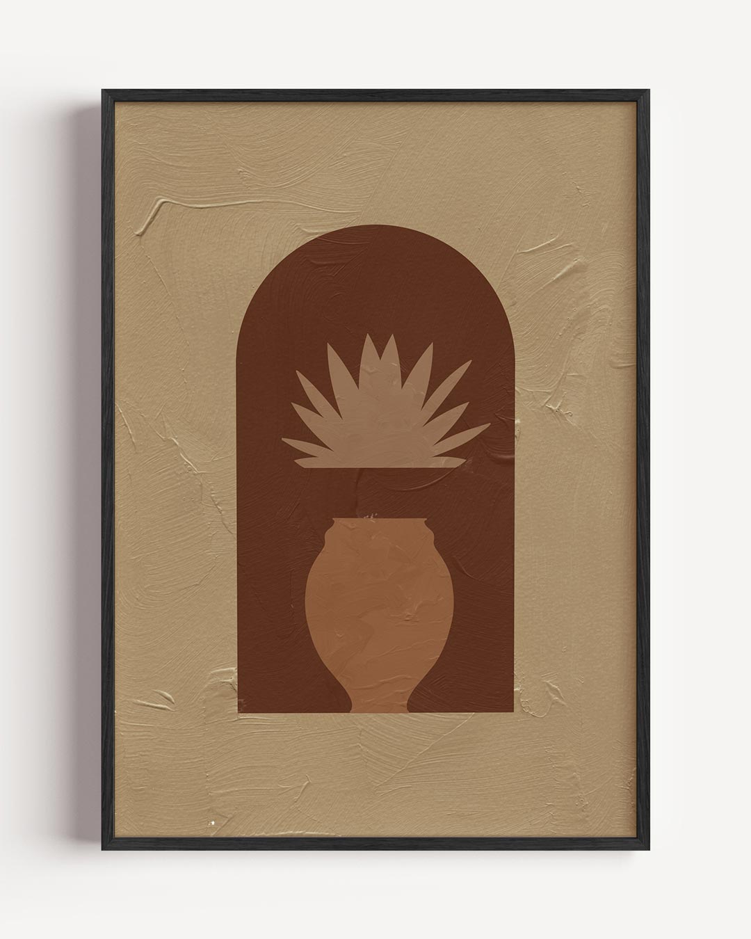 Stijlvolle Boho Bloempot Poster-WallArtistic