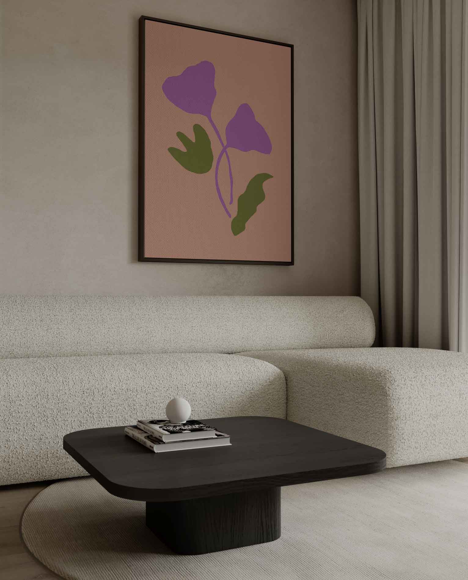 Vrolijke Paarse Bladeren Kunstwerk-canvas-dibond-plexiglas-wanddecoratie-WallArtistic
