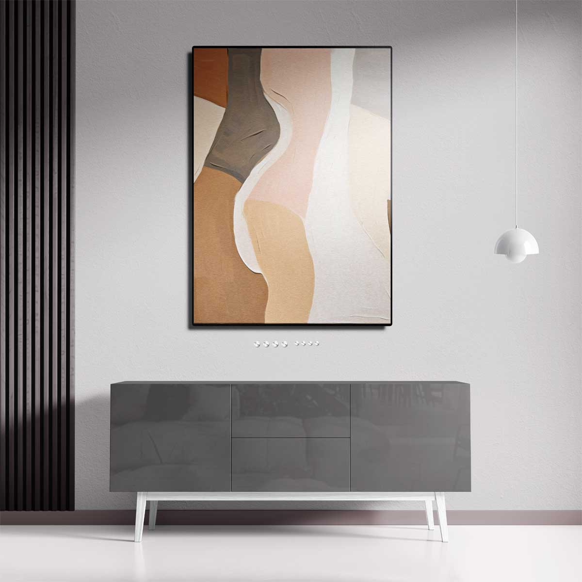 Abstracte Vormen in Zachte Tinten Kunstwerk-canvas-dibond-plexiglas-wanddecoratie-WallArtistic