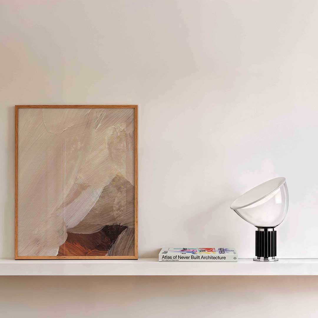 Beige en bruine abstracte Poster
