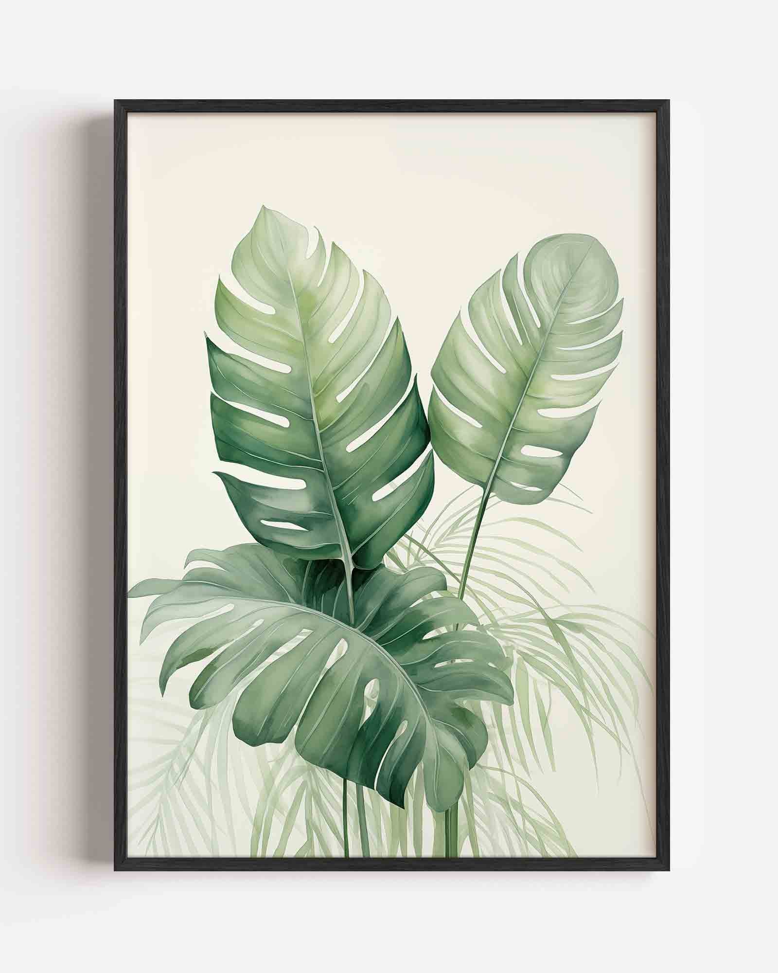 Monstera bladeren Poster