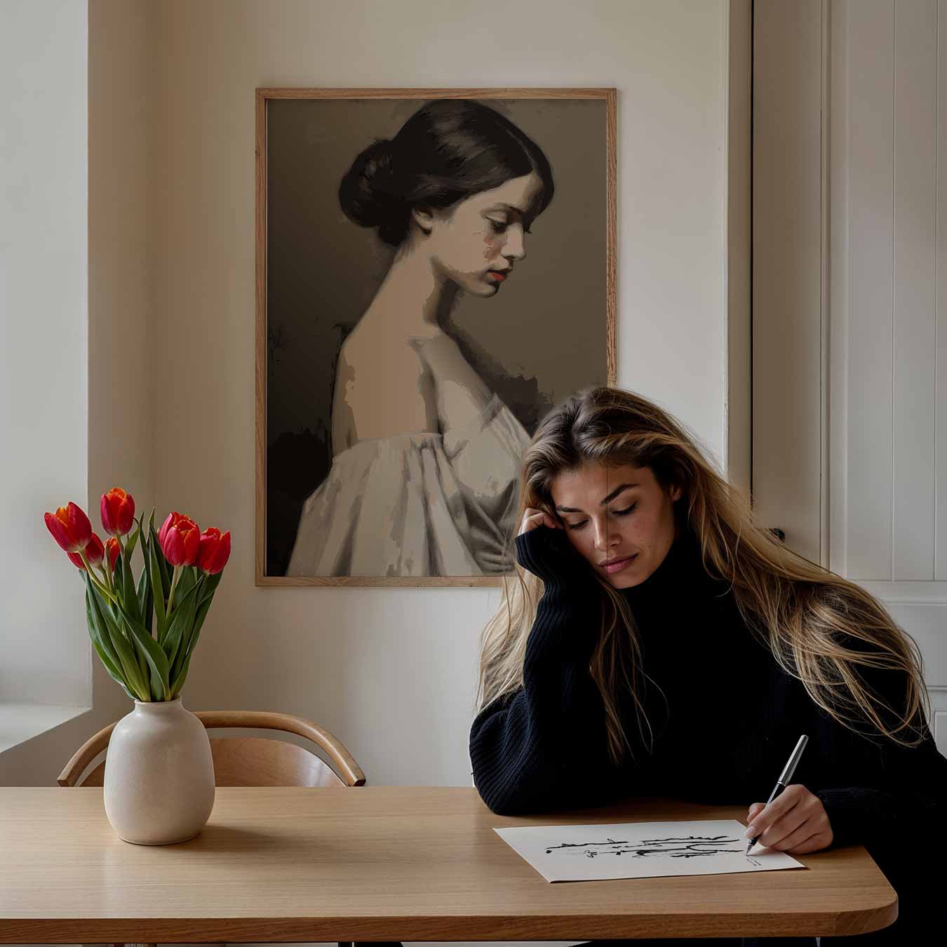 Elegante Vintage Portretposter-WallArtistic