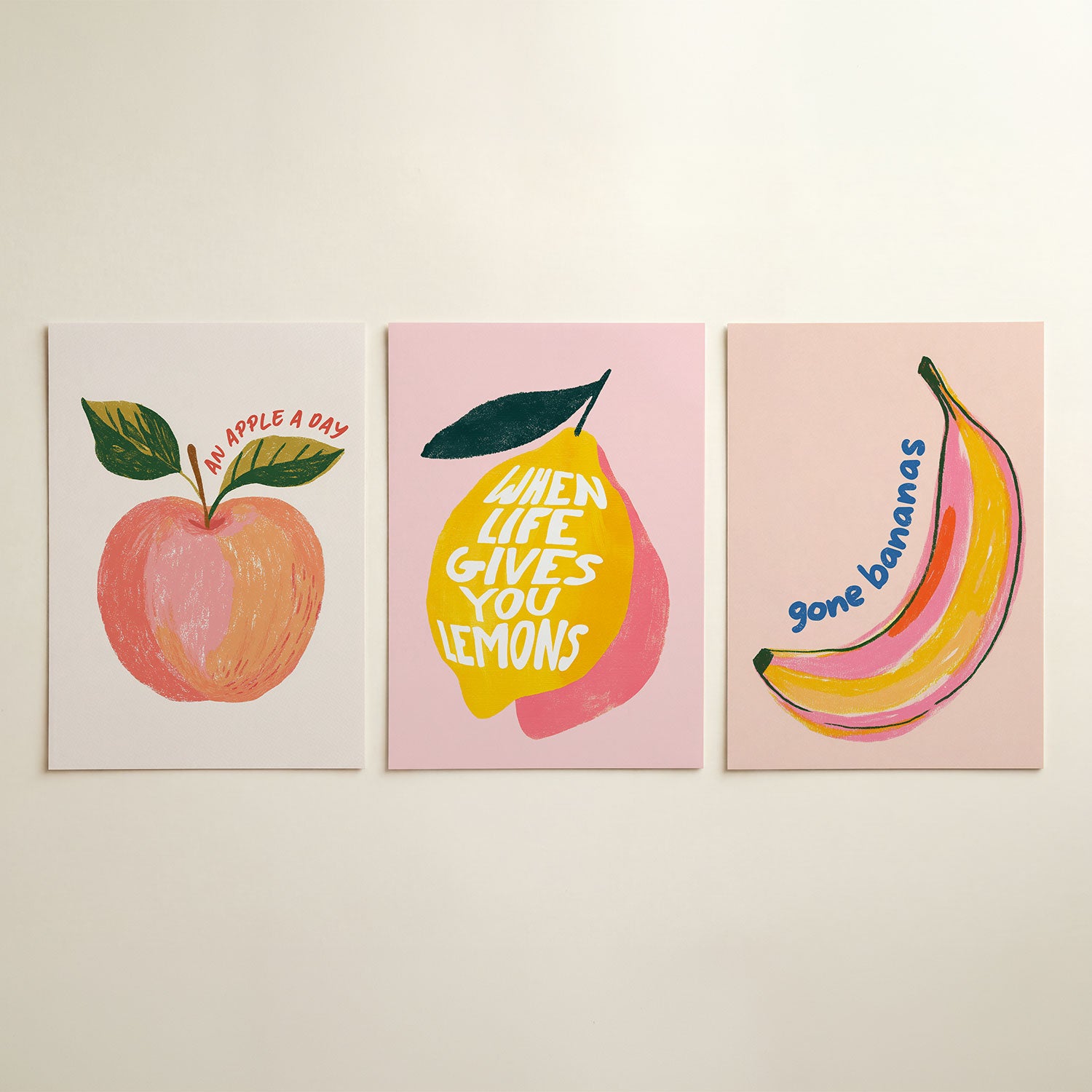 Fruitige kleurvlakken Posterset