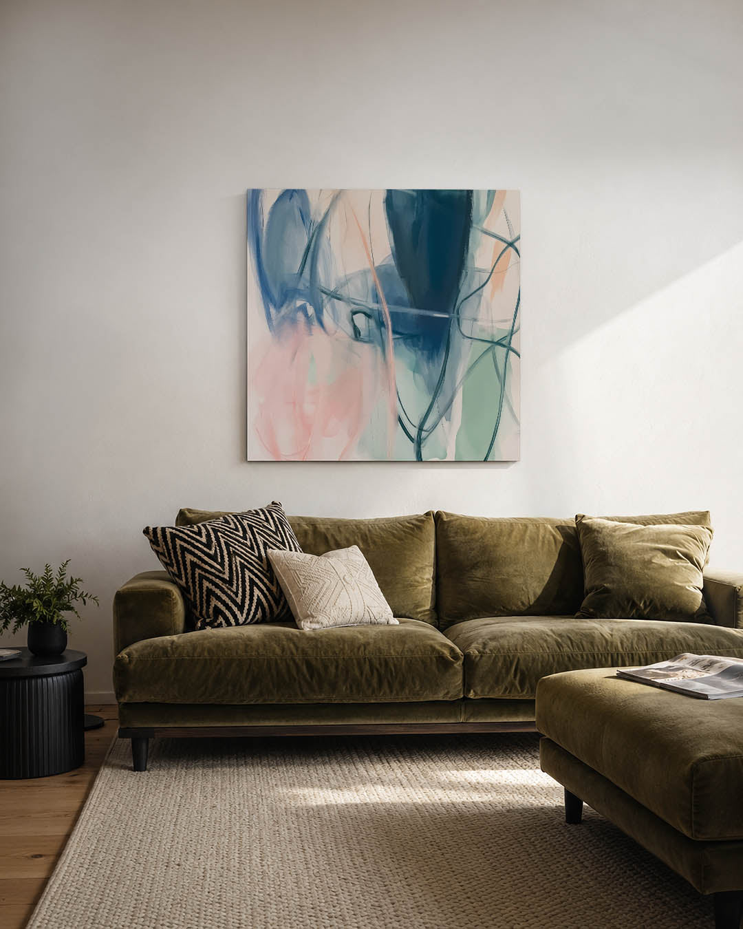 Vloeiende kleurencompositie Kunstwerk