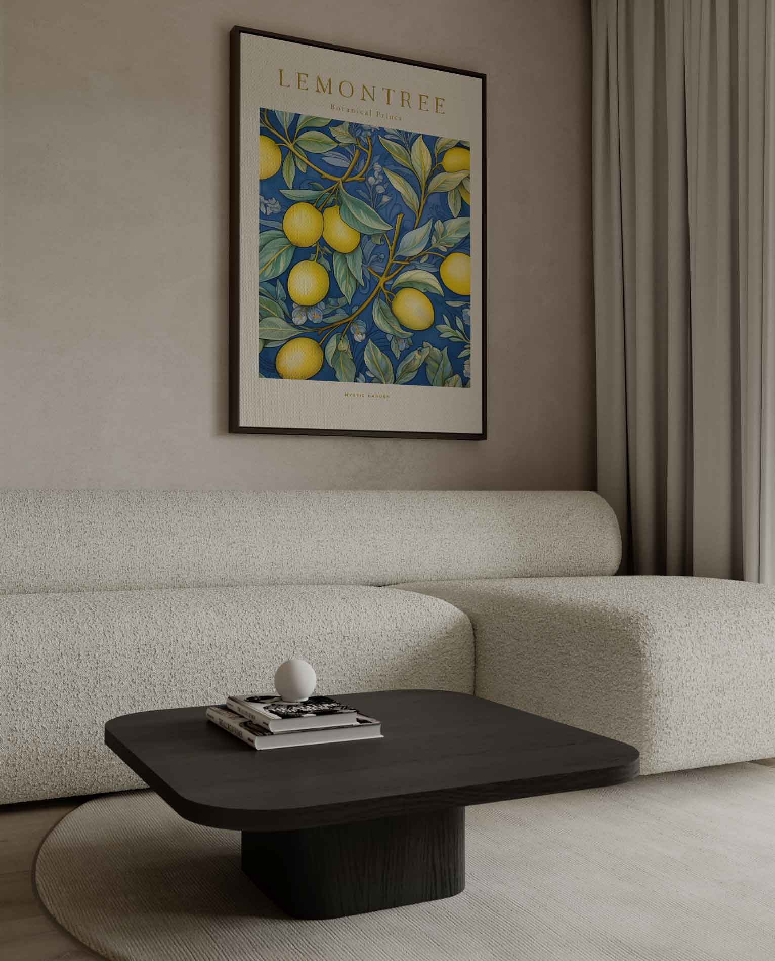 Citroenboom Botanische Print Kunstwerk-canvas-dibond-plexiglas-wanddecoratie-WallArtistic