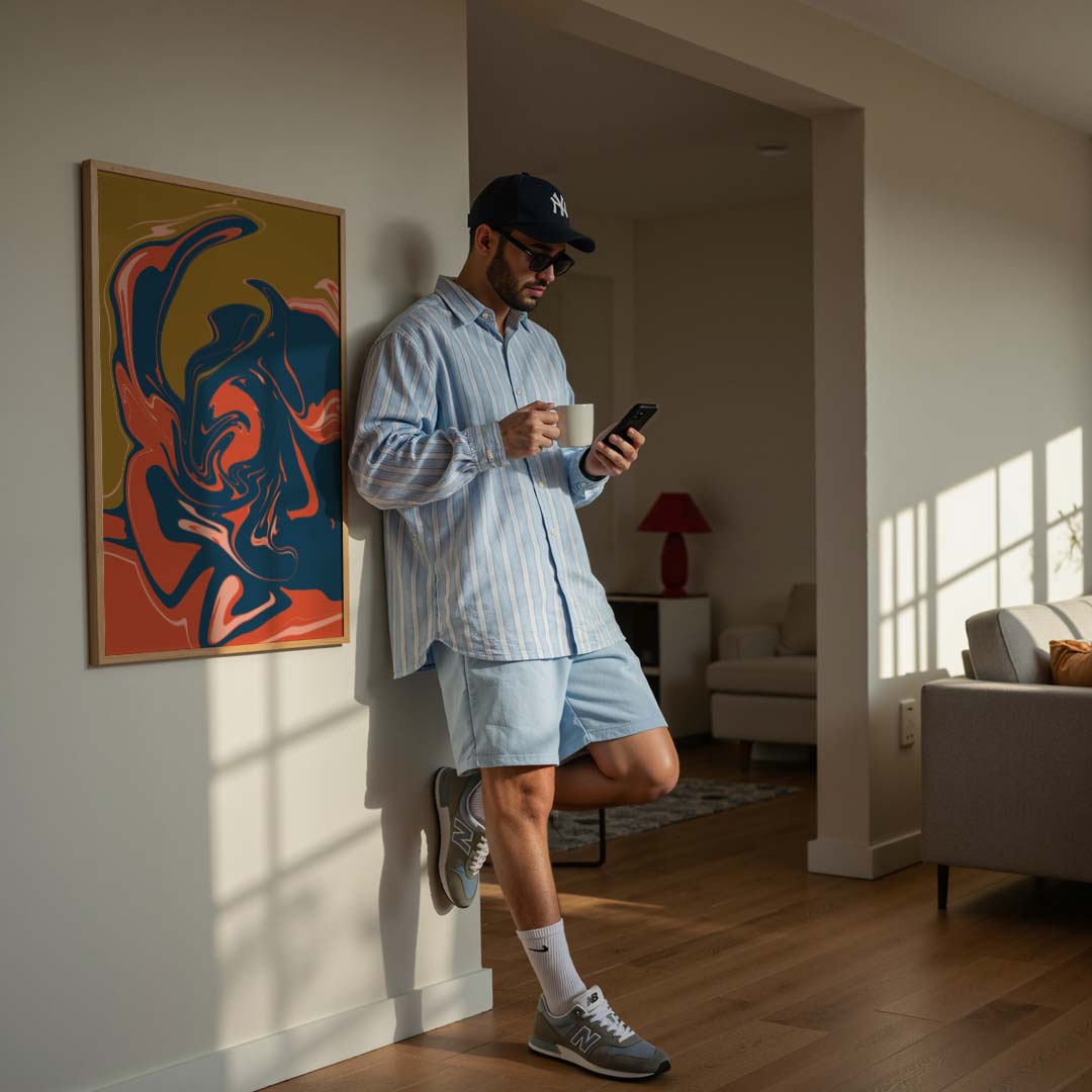 Abstracte Kleurenwerveling Poster-WallArtistic