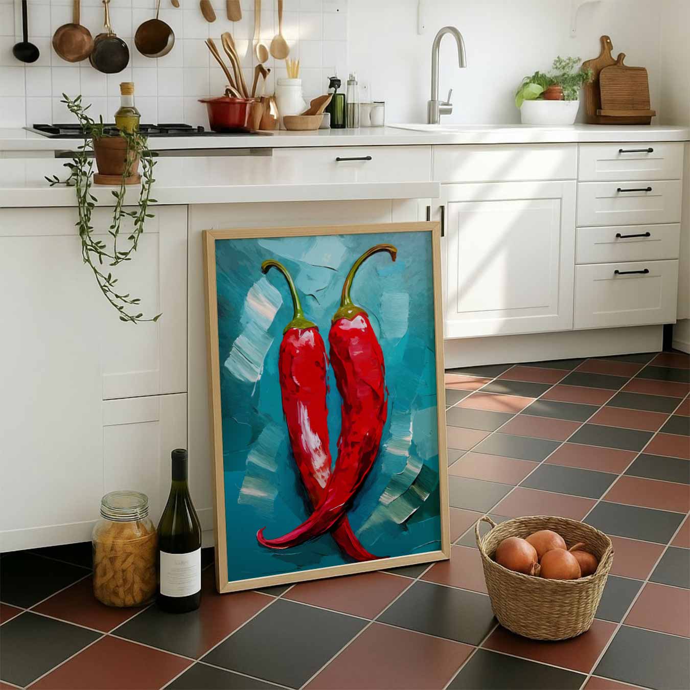 Spicy Chili Duo Poster-WallArtistic