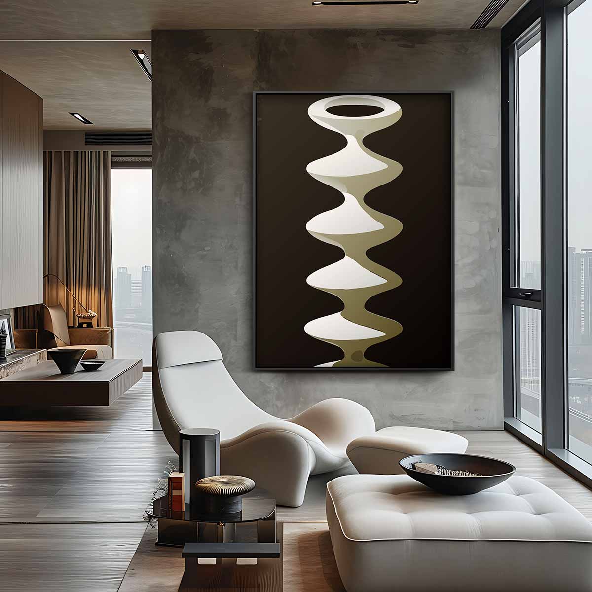 Abstracte Golfvaas Kunstwerk-canvas-dibond-plexiglas-wanddecoratie-WallArtistic