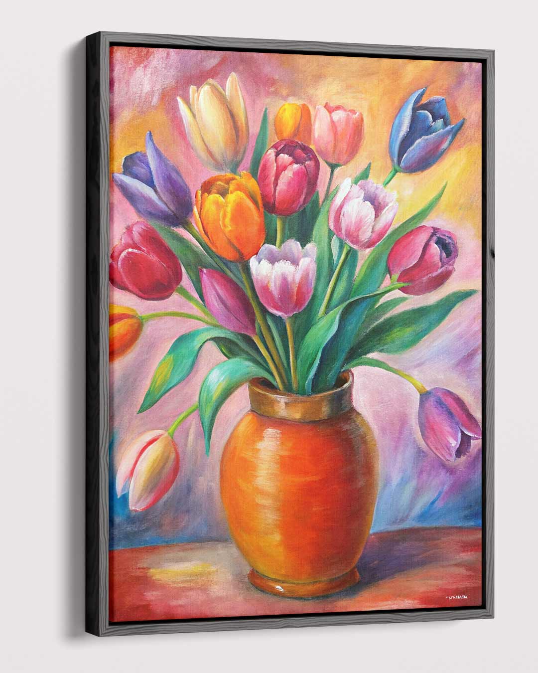 Bloemrijke Tulpenpracht Kunstwerk-canvas-dibond-plexiglas-wanddecoratie-WallArtistic