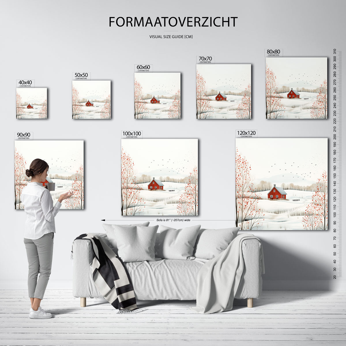 Landschap met rode schuur Poster