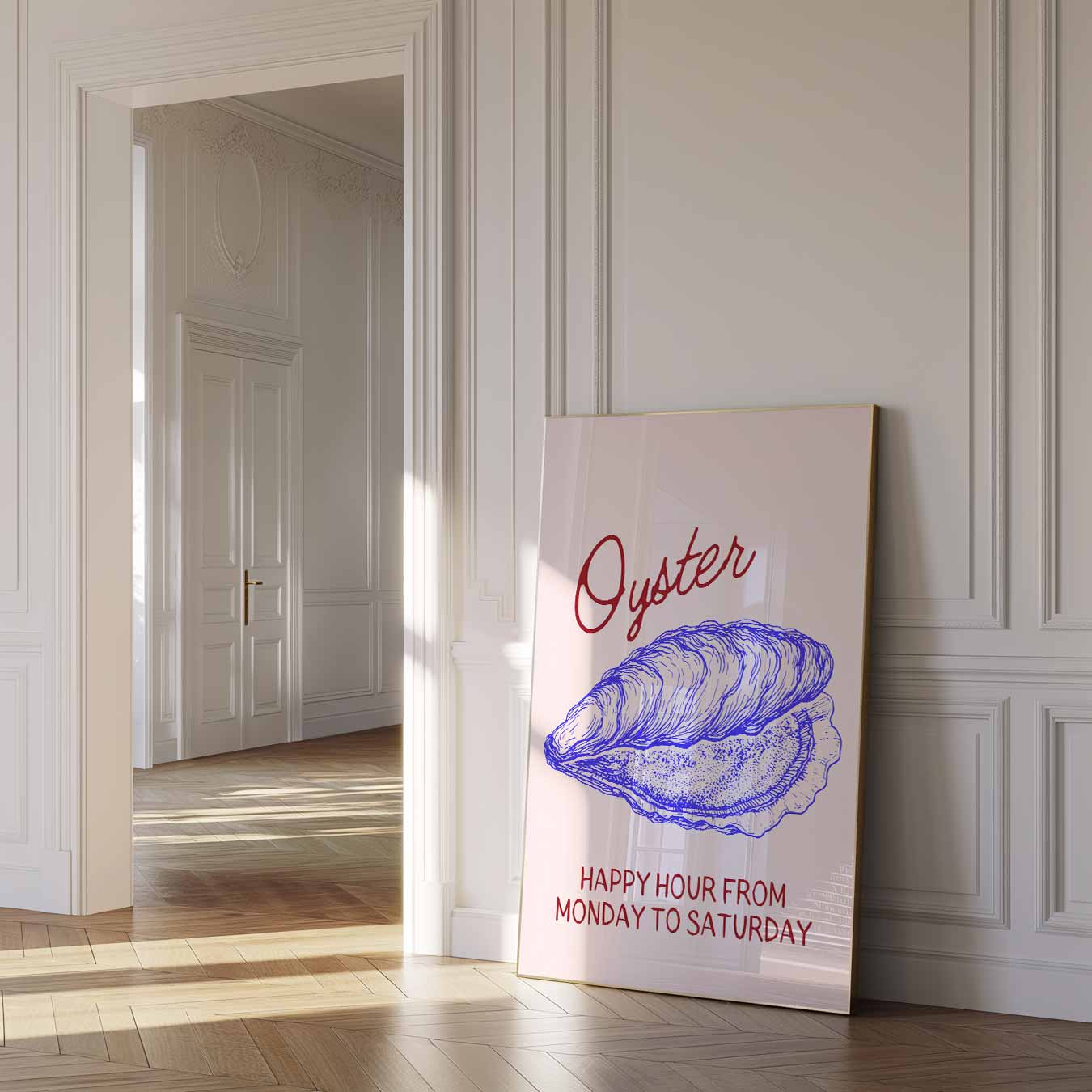 Oester Happy Hour Poster-WallArtistic