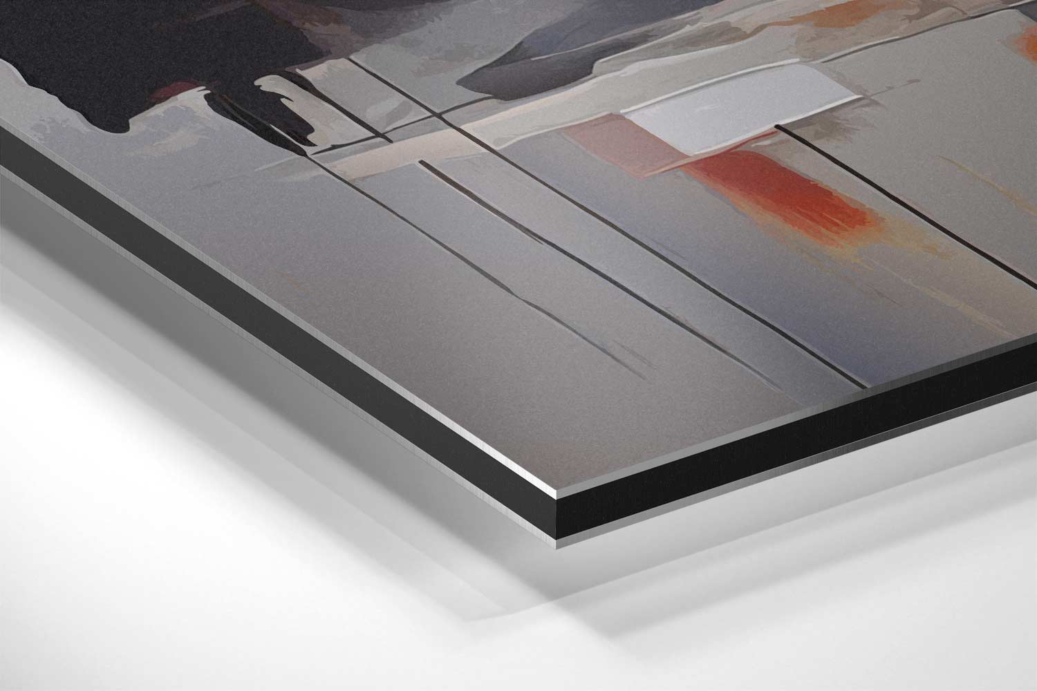 Moderne Abstractie in Diepe Tinten Kunstwerk-canvas-dibond-plexiglas-wanddecoratie-WallArtistic