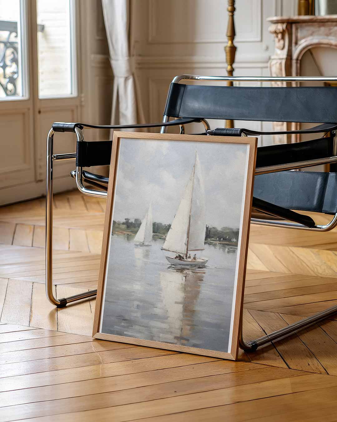 Zeilboot op Rustige Zee Poster