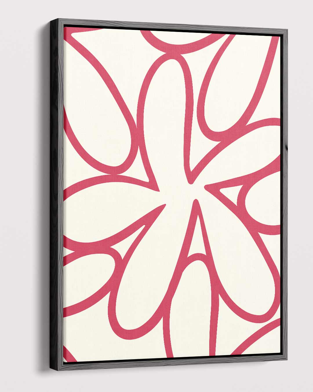 Bloemachtige Vormen in Rood Kunstwerk-canvas-dibond-plexiglas-wanddecoratie-WallArtistic