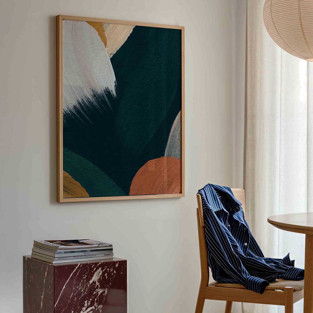 Abstracte penseelstreken Poster