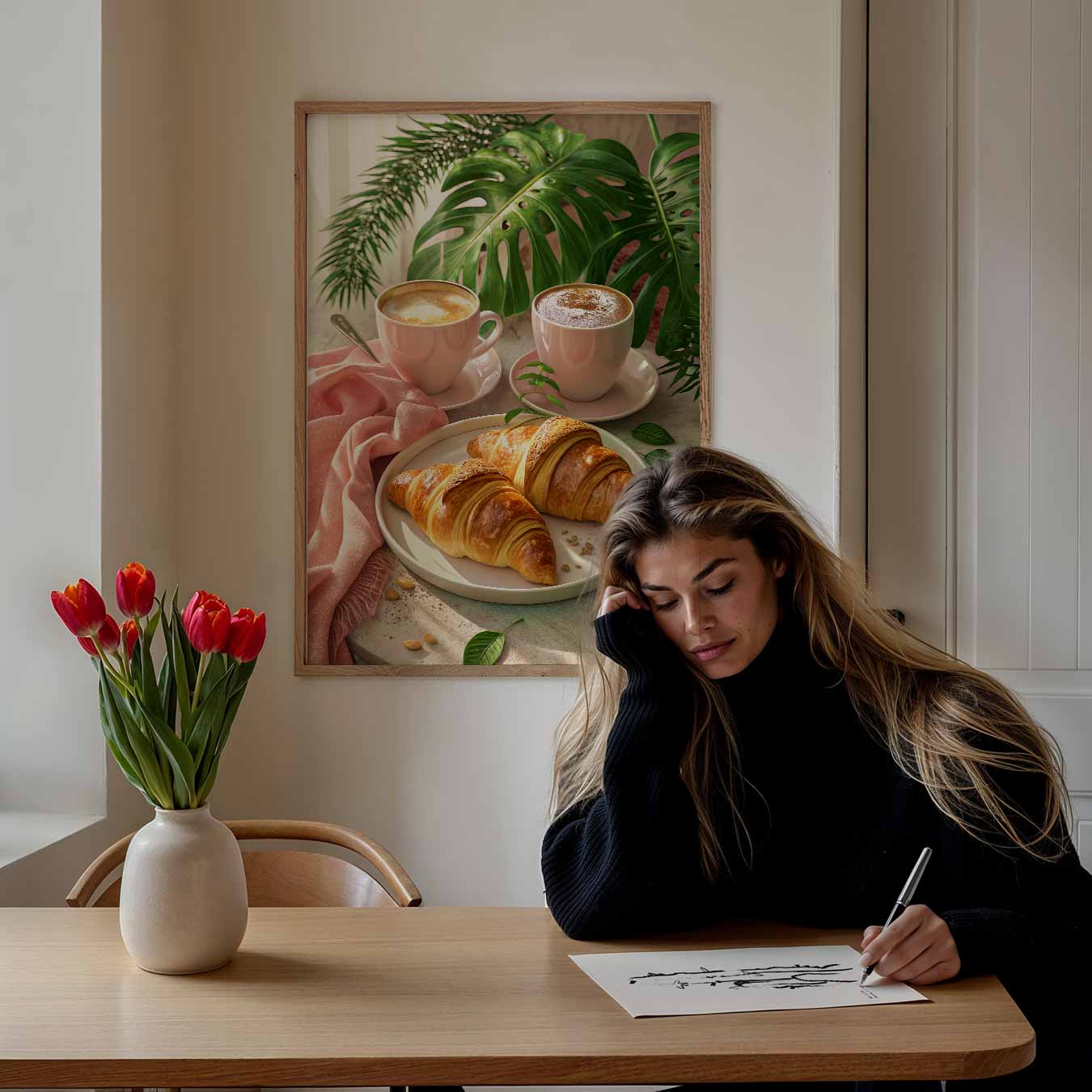 Ontspannen Ontbijt Moment Poster-WallArtistic