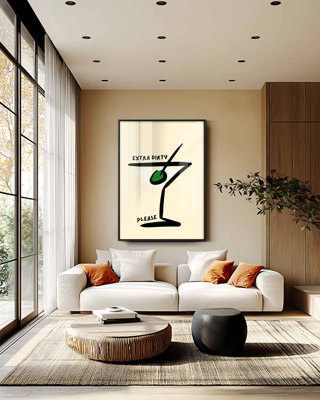 Extra Dirty Martini Illustratie Kunstwerk-canvas-dibond-plexiglas-wanddecoratie-WallArtistic