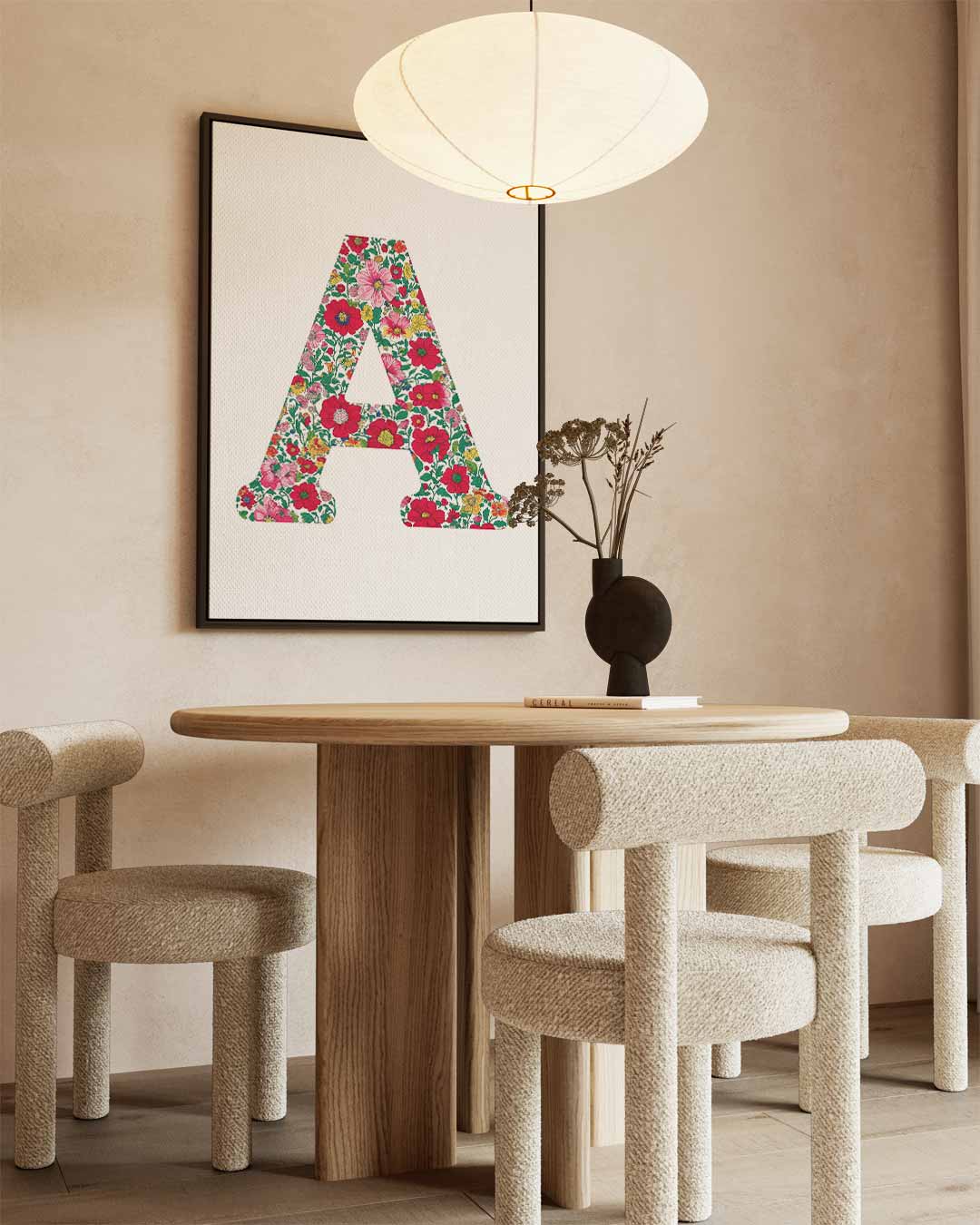 Bloemenalfabet Letter A Kunstwerk-canvas-dibond-plexiglas-wanddecoratie-WallArtistic