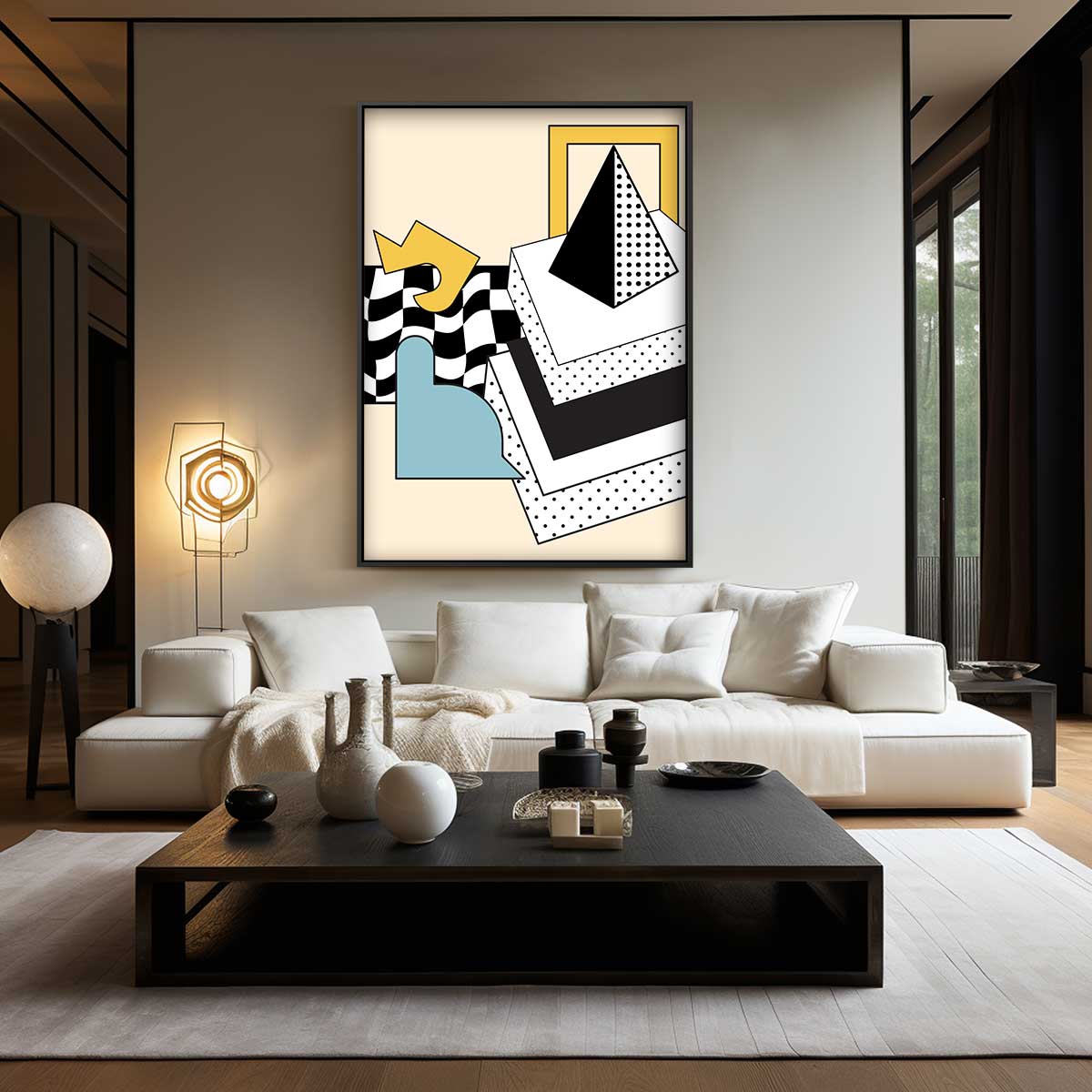 Vrolijke Geometrie Kunstwerk-canvas-dibond-plexiglas-wanddecoratie-WallArtistic