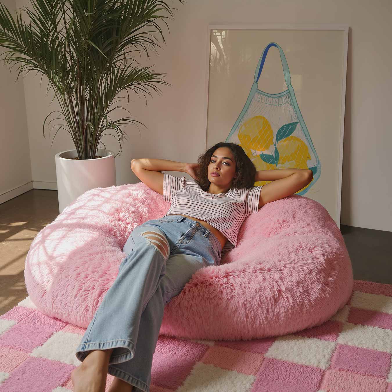 Zomerse Citroen Net-Tas Poster-WallArtistic