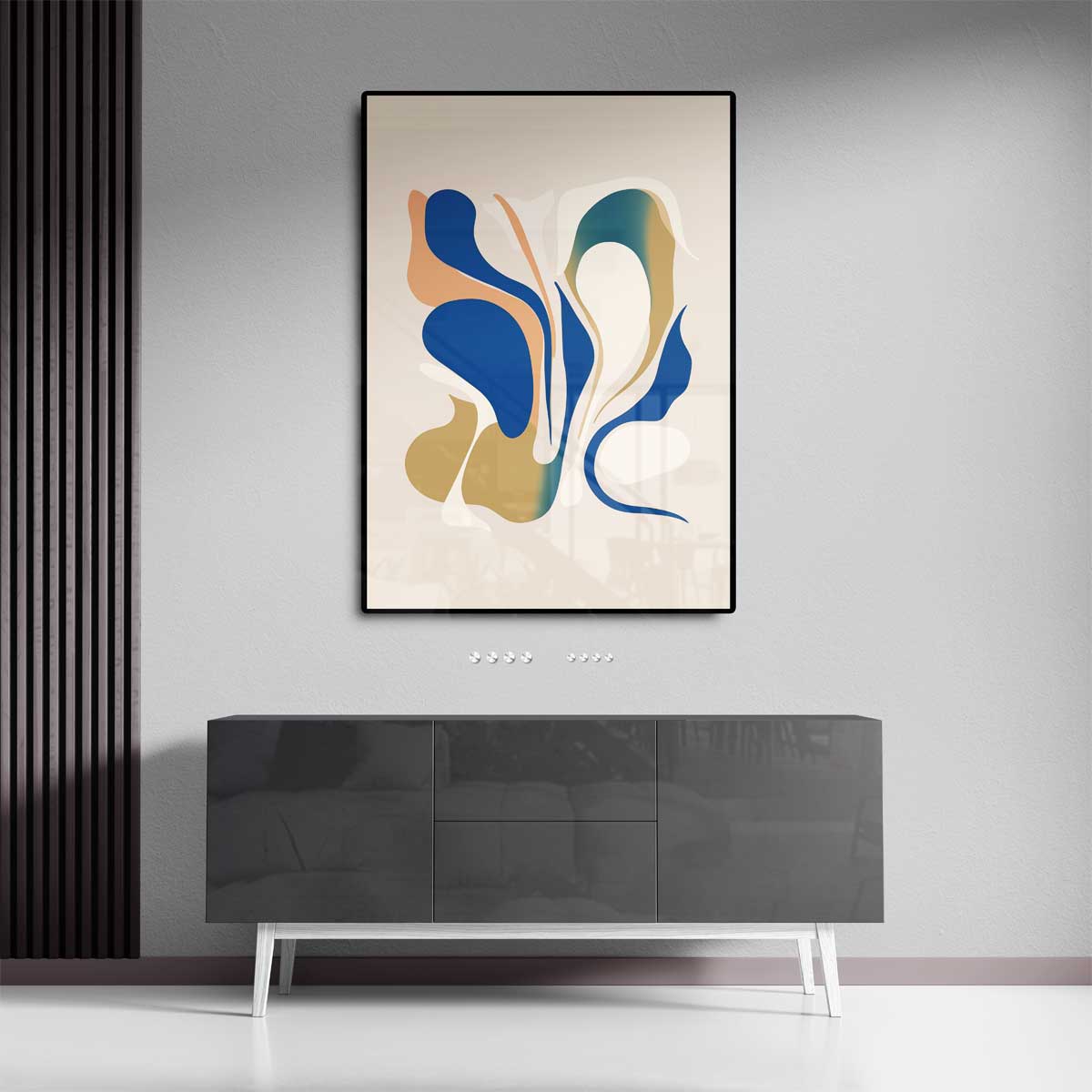 Vloeiende Lijnen in Kleur Kunstwerk-canvas-dibond-plexiglas-wanddecoratie-WallArtistic
