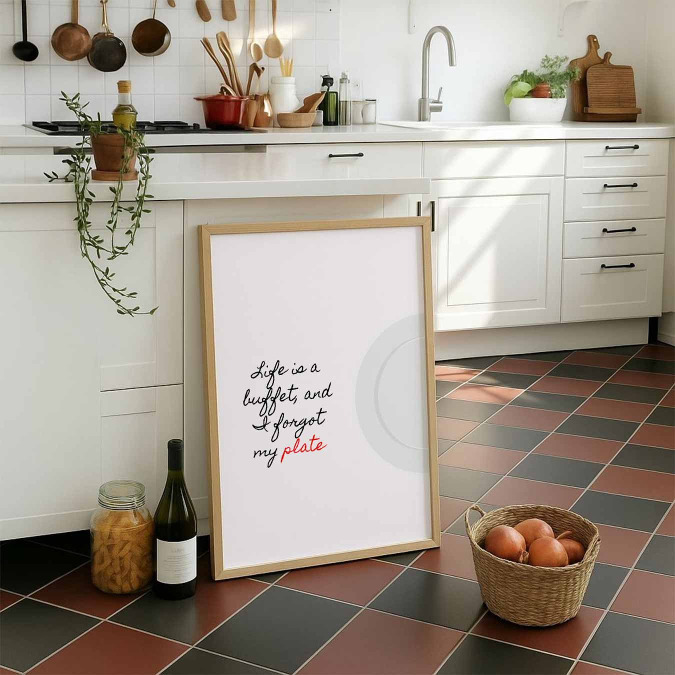 Leven is een Buffet Poster-WallArtistic