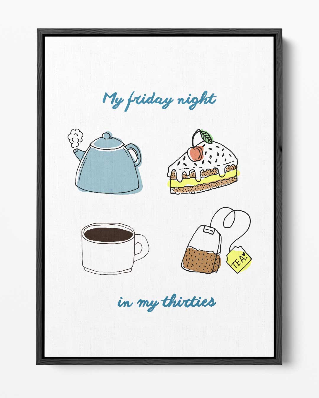 Relaxte Vrijdagavond Illustratie Kunstwerk-canvas-dibond-plexiglas-wanddecoratie-WallArtistic