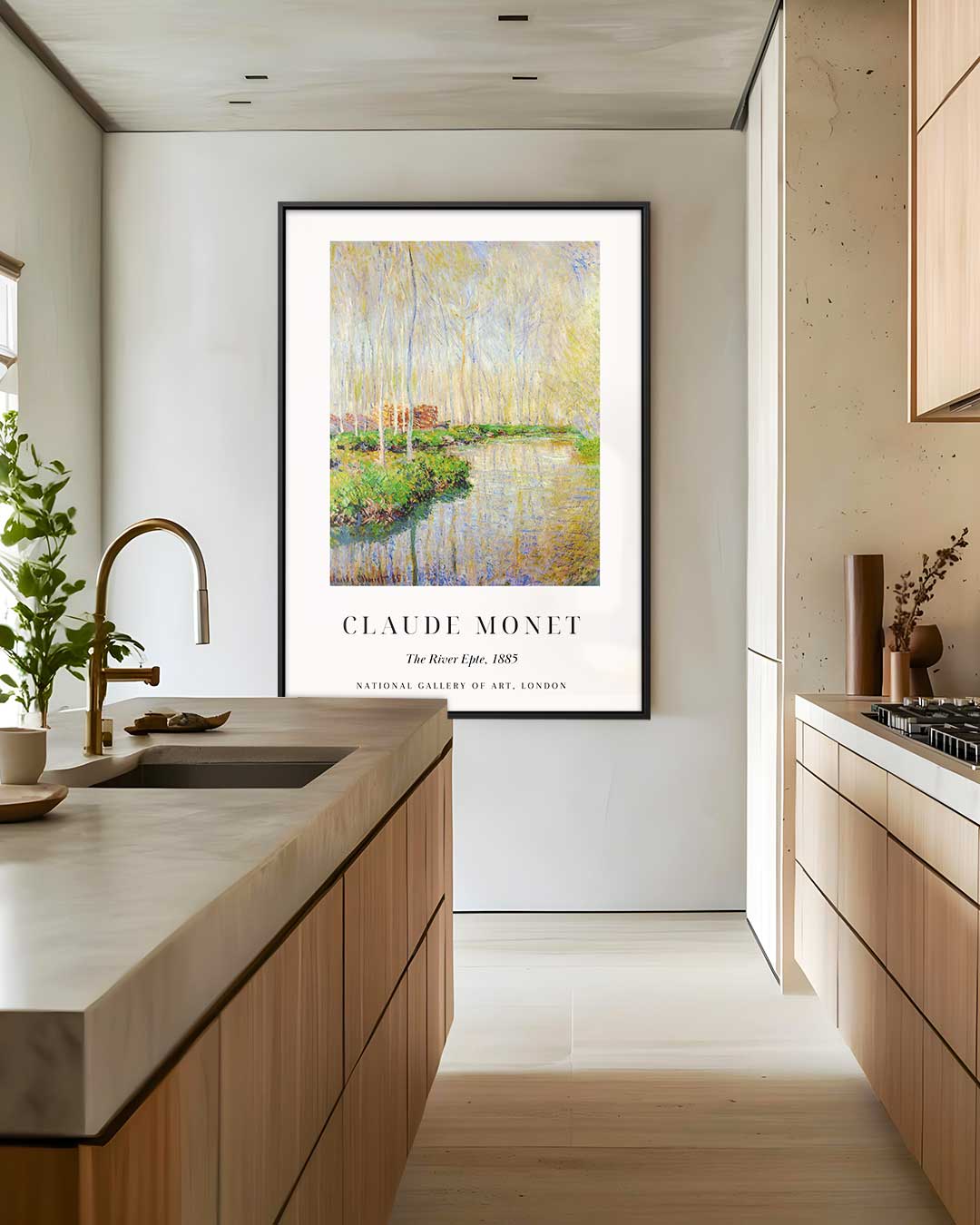 De Rivier Epte, 1885 Kunstwerk-canvas-dibond-plexiglas-wanddecoratie-WallArtistic