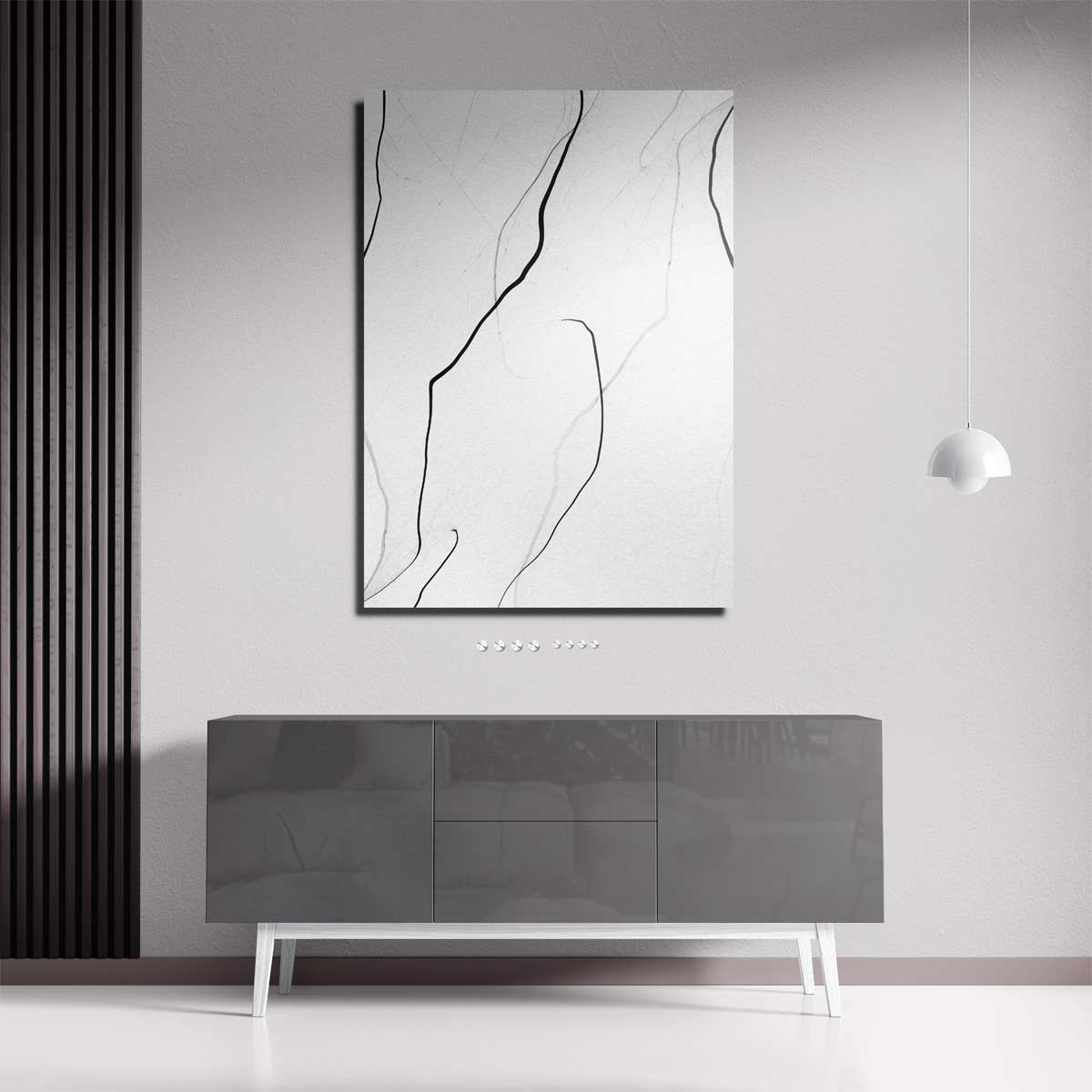 Zwarte Lijnen op Witte Rust Kunstwerk-canvas-dibond-plexiglas-wanddecoratie-WallArtistic