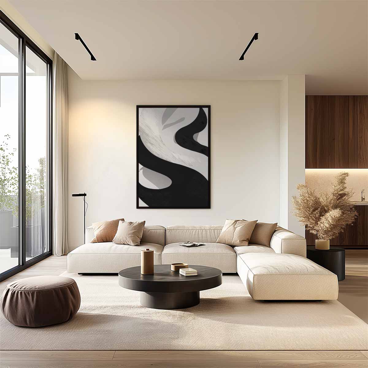 Abstracte Golfbeweging Kunstwerk-canvas-dibond-plexiglas-wanddecoratie-WallArtistic