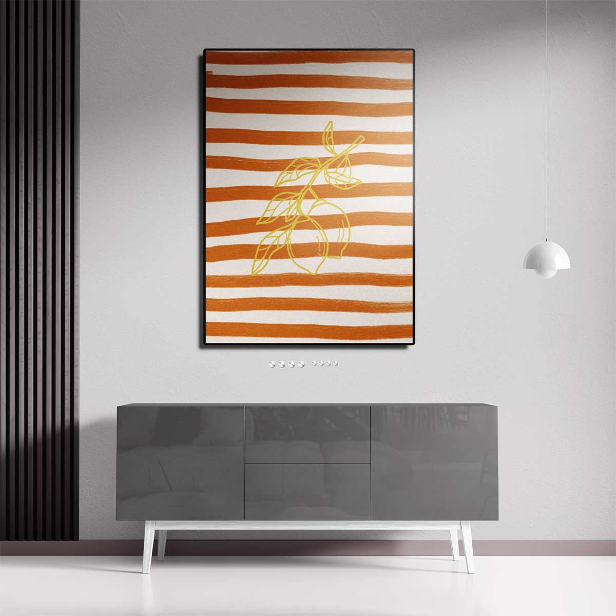 Zonnige Citroen Strepen Kunstwerk-canvas-dibond-plexiglas-wanddecoratie-WallArtistic