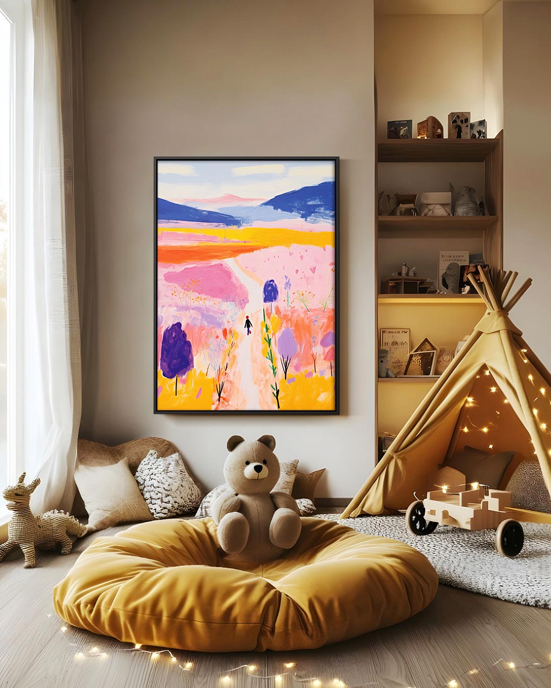 Kleurrijk landschap Kunstwerk