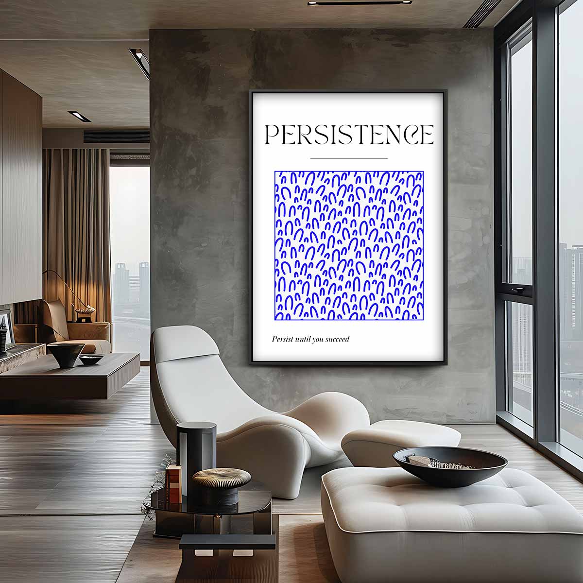 Doorzettingsvermogen in Blauw Kunstwerk-canvas-dibond-plexiglas-wanddecoratie-WallArtistic