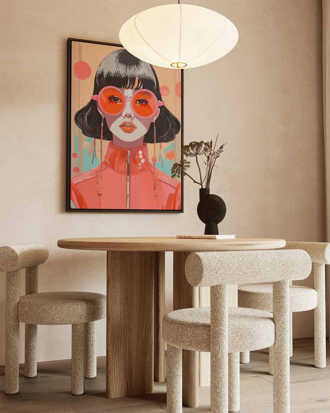 Retro Pop Art Portret Kunstwerk-canvas-dibond-plexiglas-wanddecoratie-WallArtistic